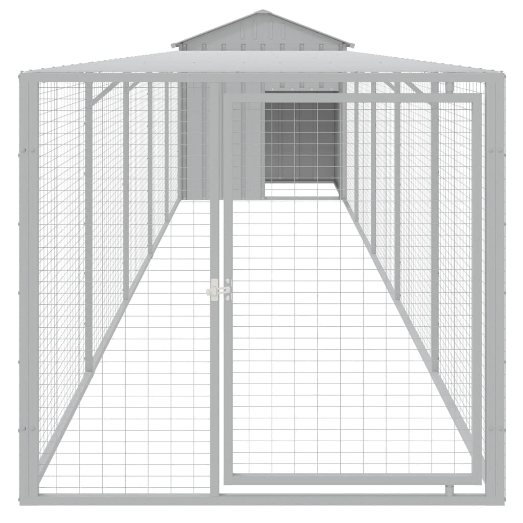Chicken Coop with Run - Galvanized Steel, Various Sizes and Colors vidaXL - Picture 35 of 82