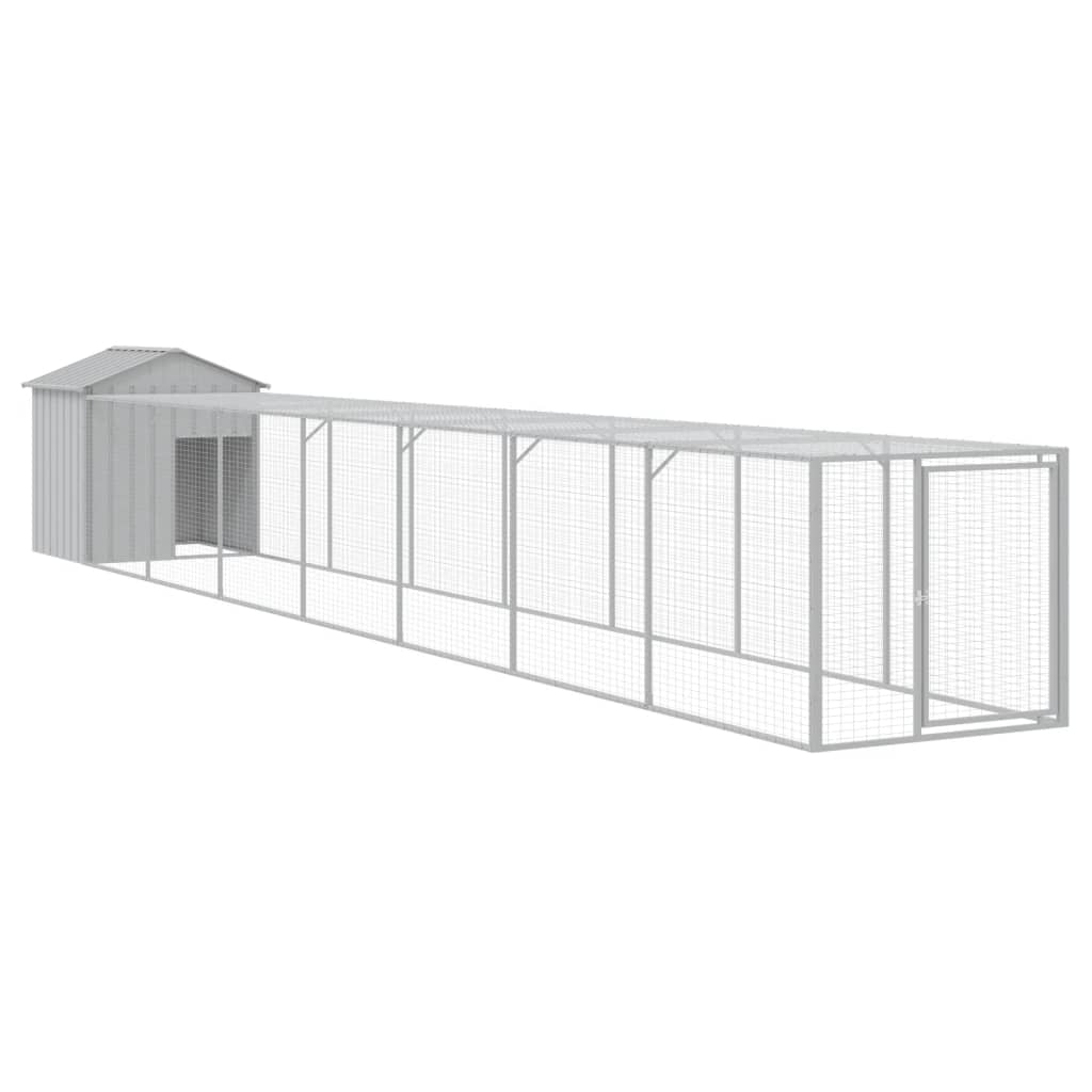 Chicken Coop with Run - Galvanized Steel, Various Sizes and Colors vidaXL - Picture 44 of 82