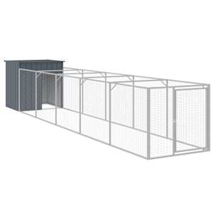 vidaXL koerakuut aedikuga, antratsiithall, 110x609x110 cm, teras