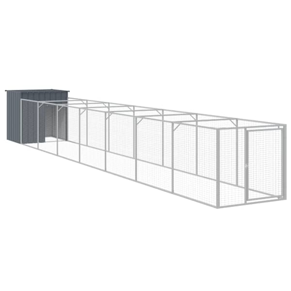 vidaXL koerakuut aedikuga, antratsiithall, 110x813x110 cm, teras