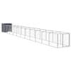 vidaXL koerakuut aedikuga, antratsiithall, 110x1221x110 cm, teras