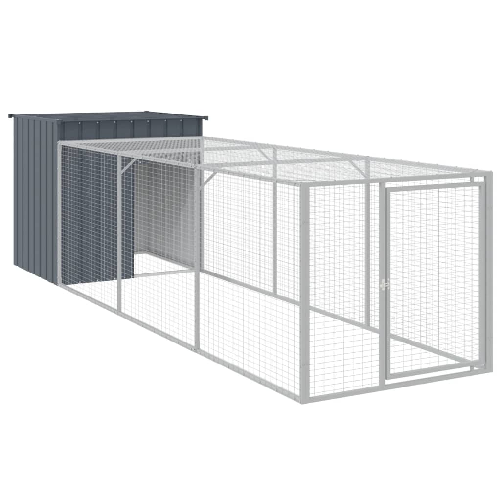 Chicken Cage with Run Metal Chicken Coop Animal House Galvanized Steel vidaXL - Picture 13 of 82
