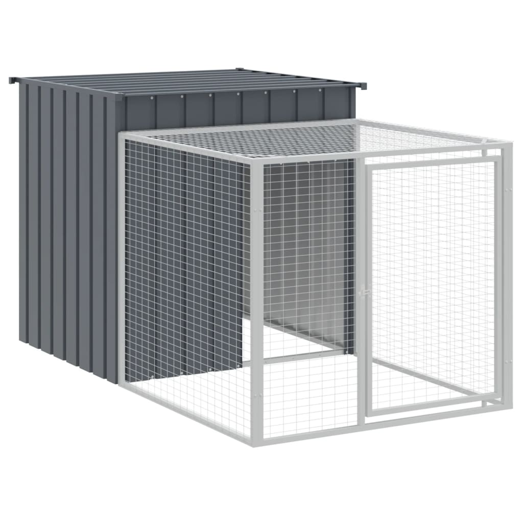 Chicken Cage with Run Metal Chicken Coop Animal House Galvanized Steel vidaXL - Picture 19 of 82