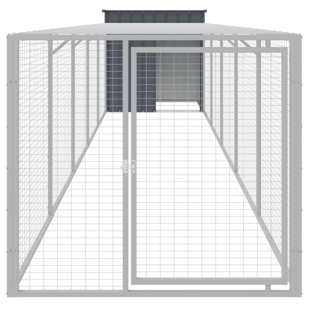 Chicken Cage with Run Metal Chicken Coop Animal House Galvanized Steel vidaXL - Picture 28 of 82