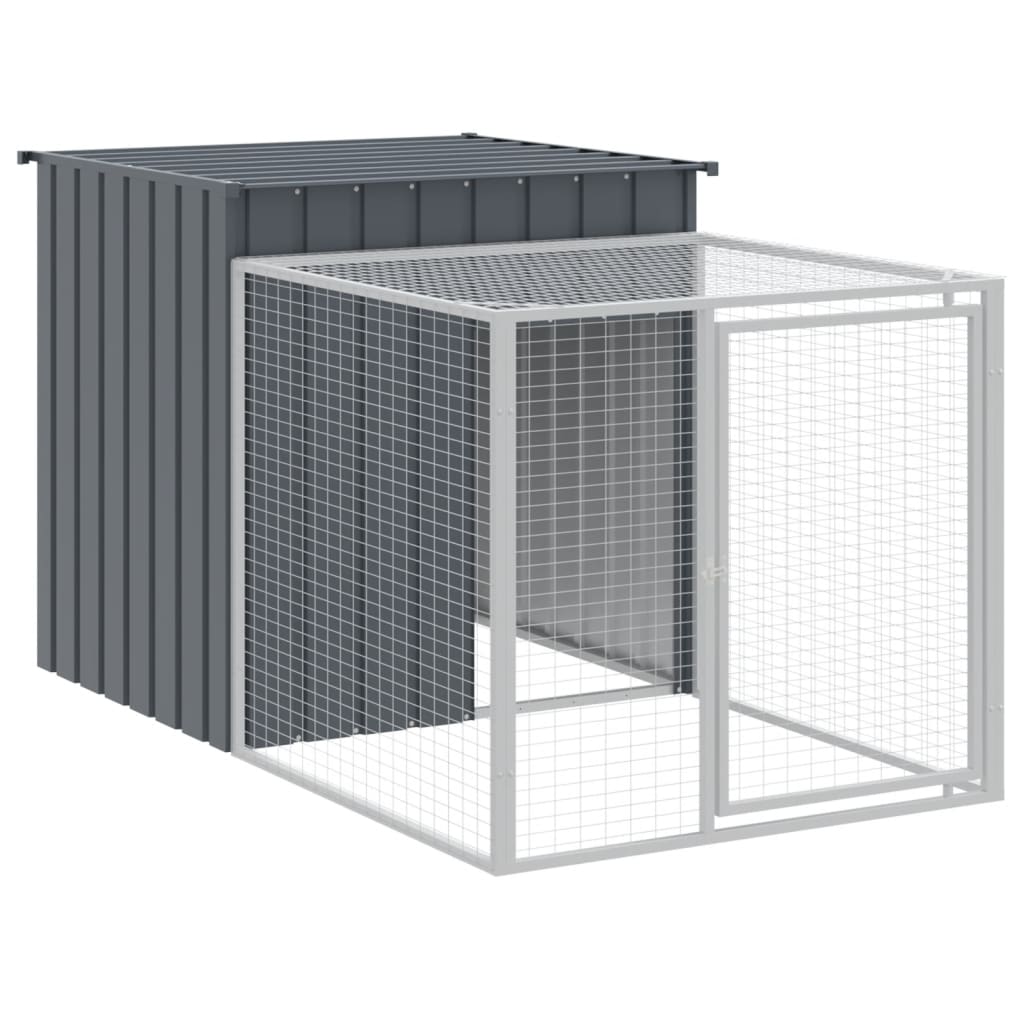 Chicken Cage with Run Metal Chicken Coop Animal House Galvanized Steel vidaXL - Picture 31 of 82