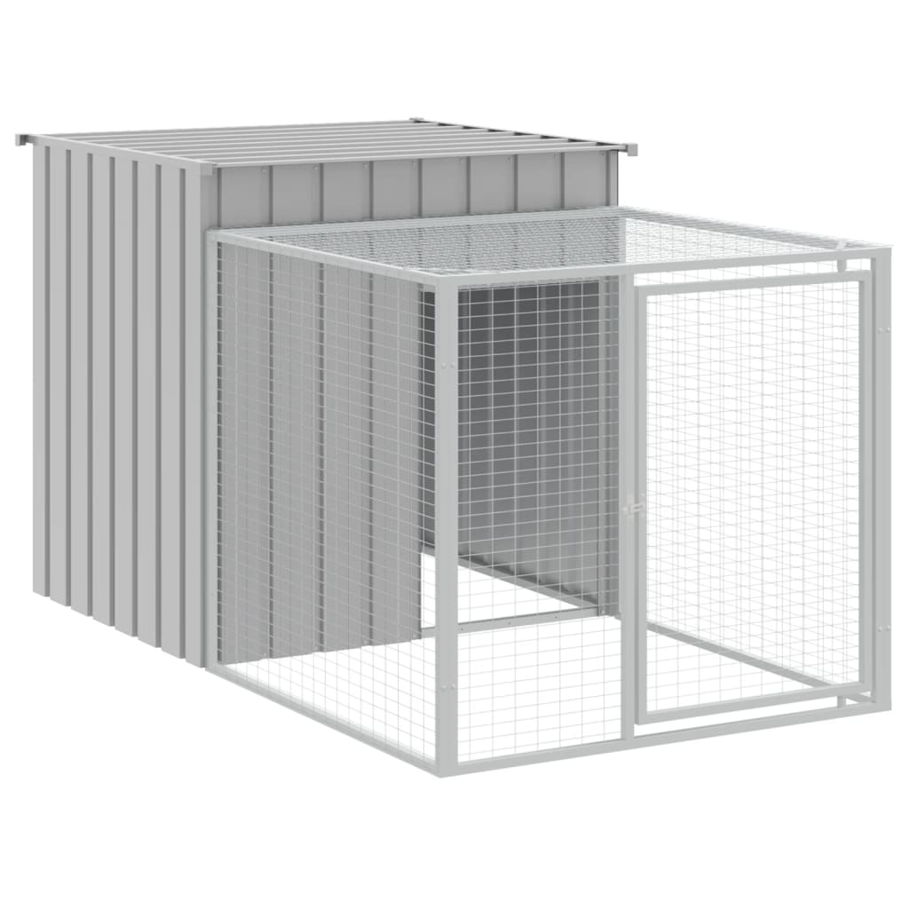 Chicken Cage with Run Metal Chicken Coop Animal House Galvanized Steel vidaXL - Picture 43 of 82