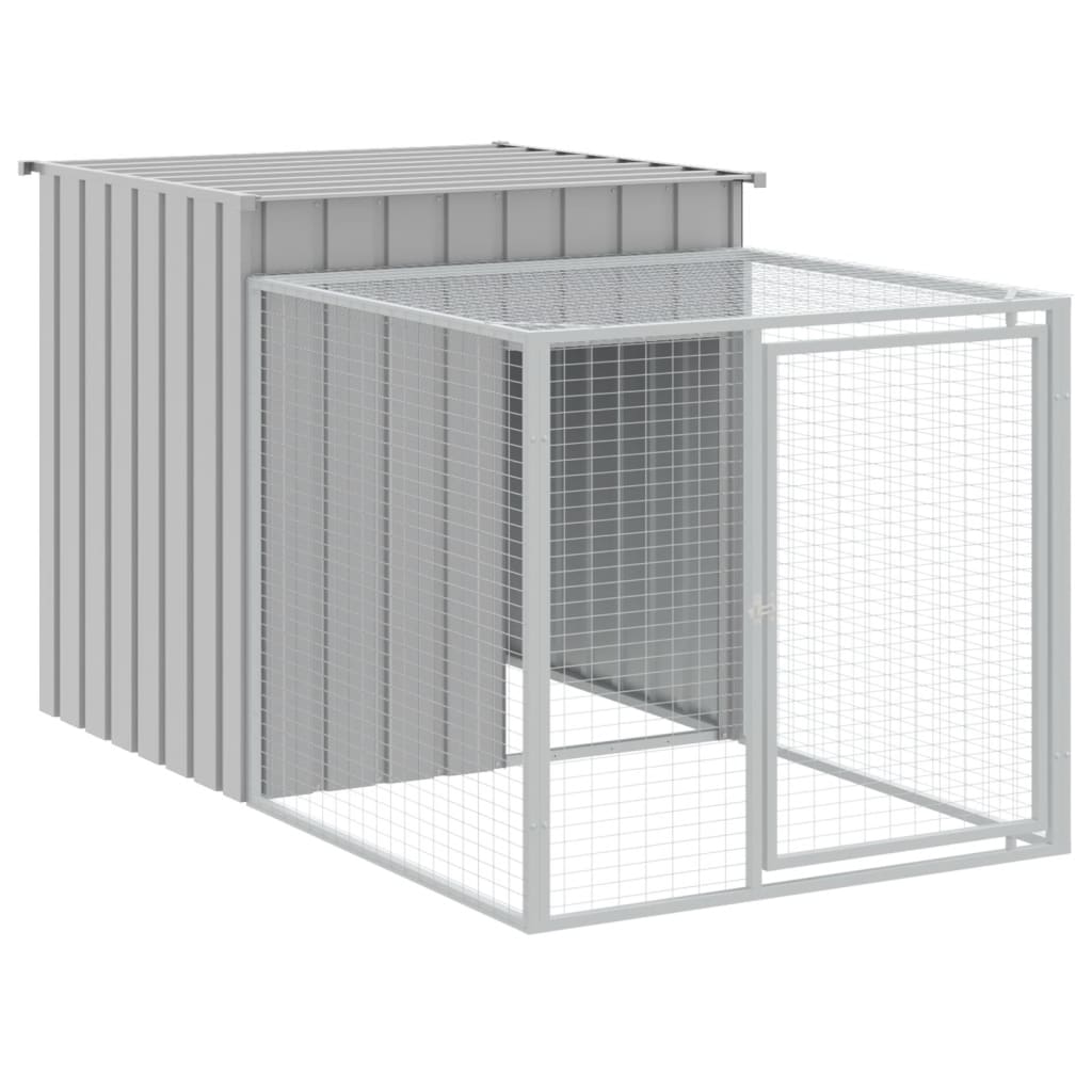 Chicken Cage with Run Metal Chicken Coop Animal House Galvanized Steel vidaXL - Picture 55 of 82