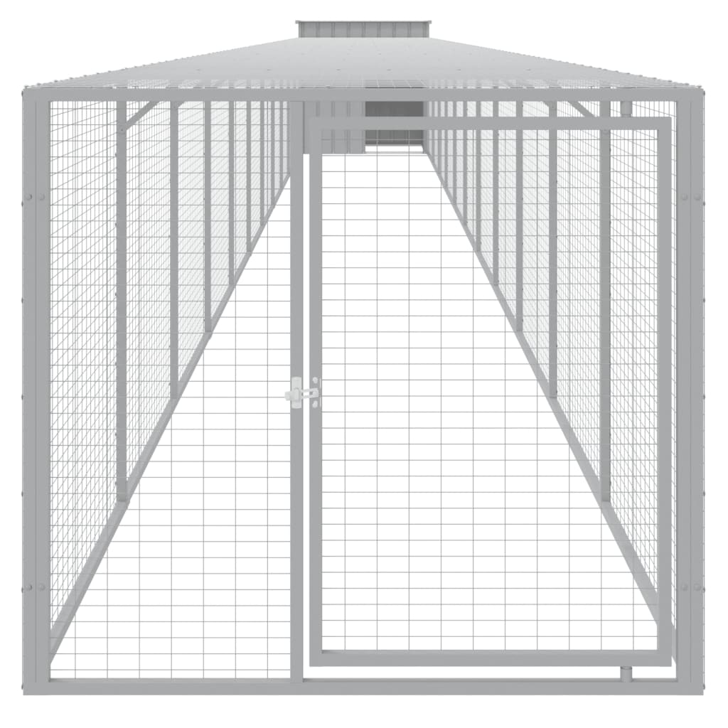 Chicken Cage with Run Metal Chicken Coop Animal House Galvanized Steel vidaXL - Picture 64 of 82