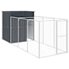 vidaXL koerakuut aedikuga, antratsiithall, 165x455x181 cm, teras