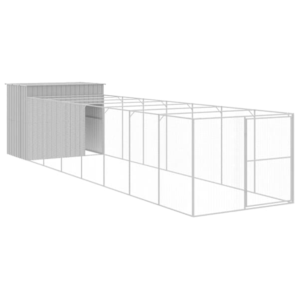 vidaXL koerakuut aedikuga, helehall, 214x865x181 cm, teras