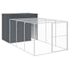 vidaXL koerakuut aedikuga, antratsiithall, 214x457x181 cm, teras