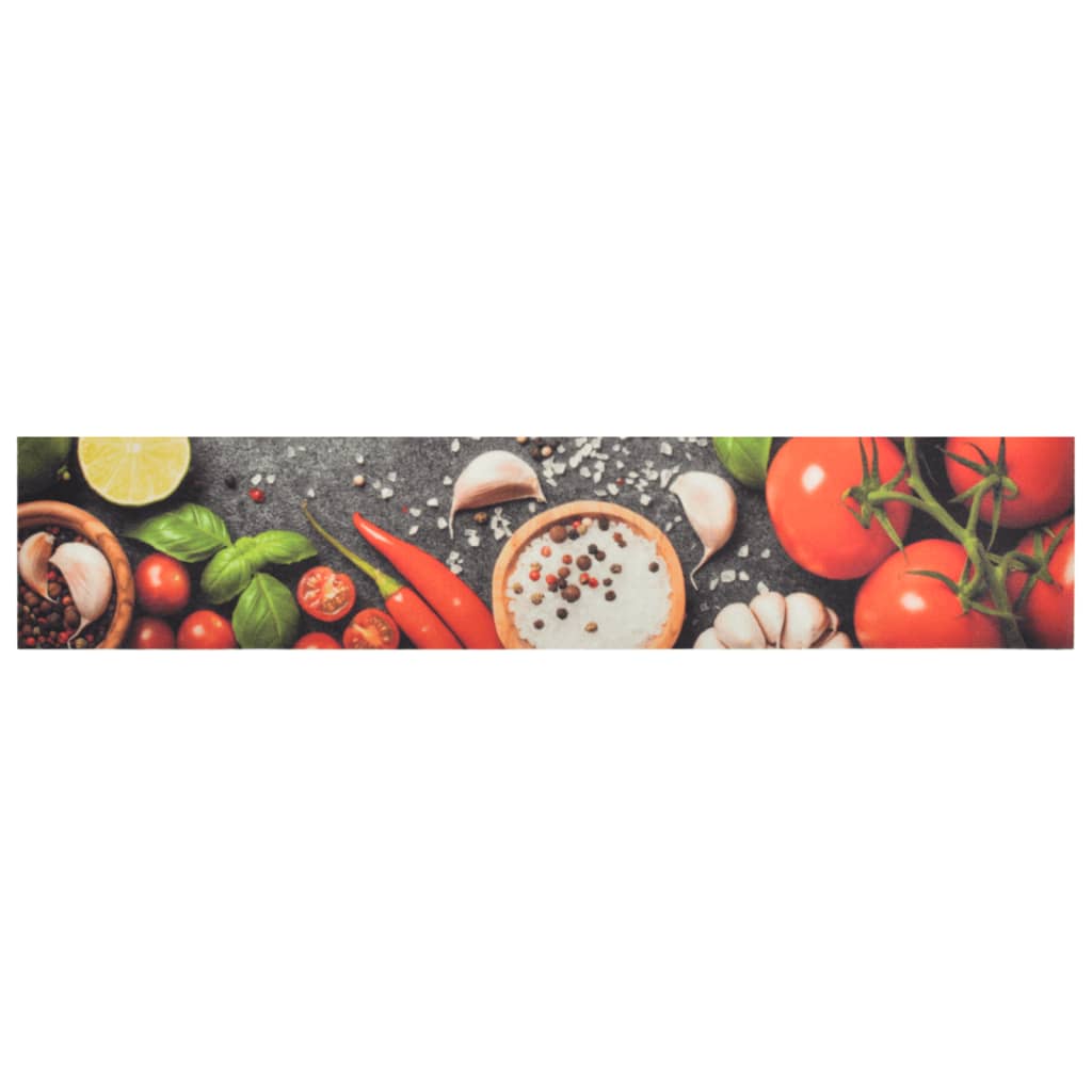 vidaXL Keukenmat wasbaar groenteprint 60x300 cm fluweel afbeelding