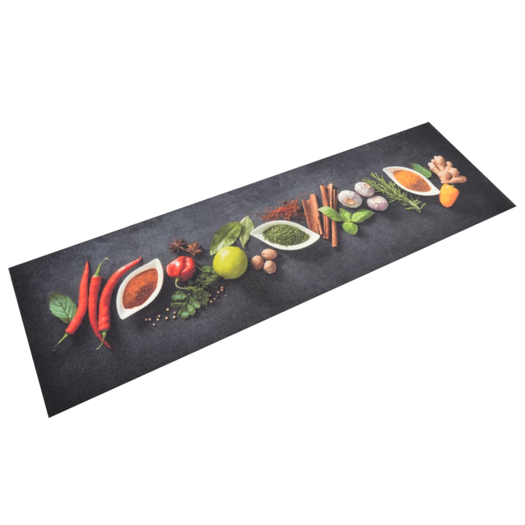 vidaXL Keittiön pestävä matto mausteet 45x150 cm sametti