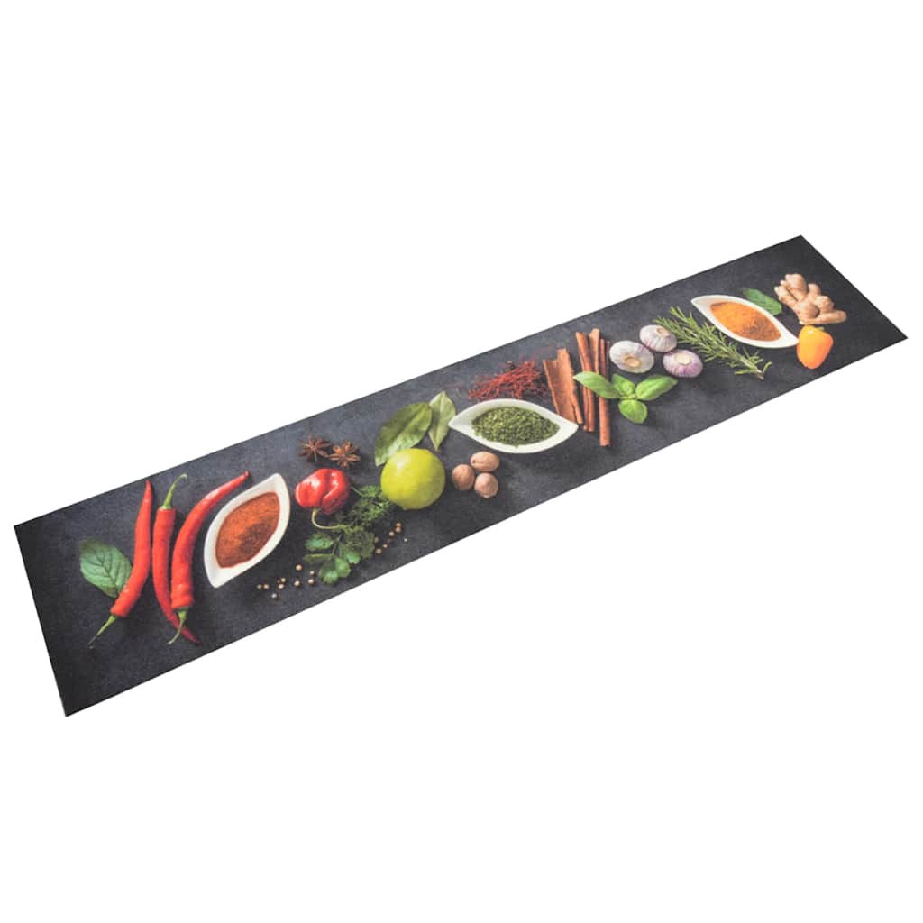 vidaXL Keittiön pestävä matto mausteet 60x300 cm sametti