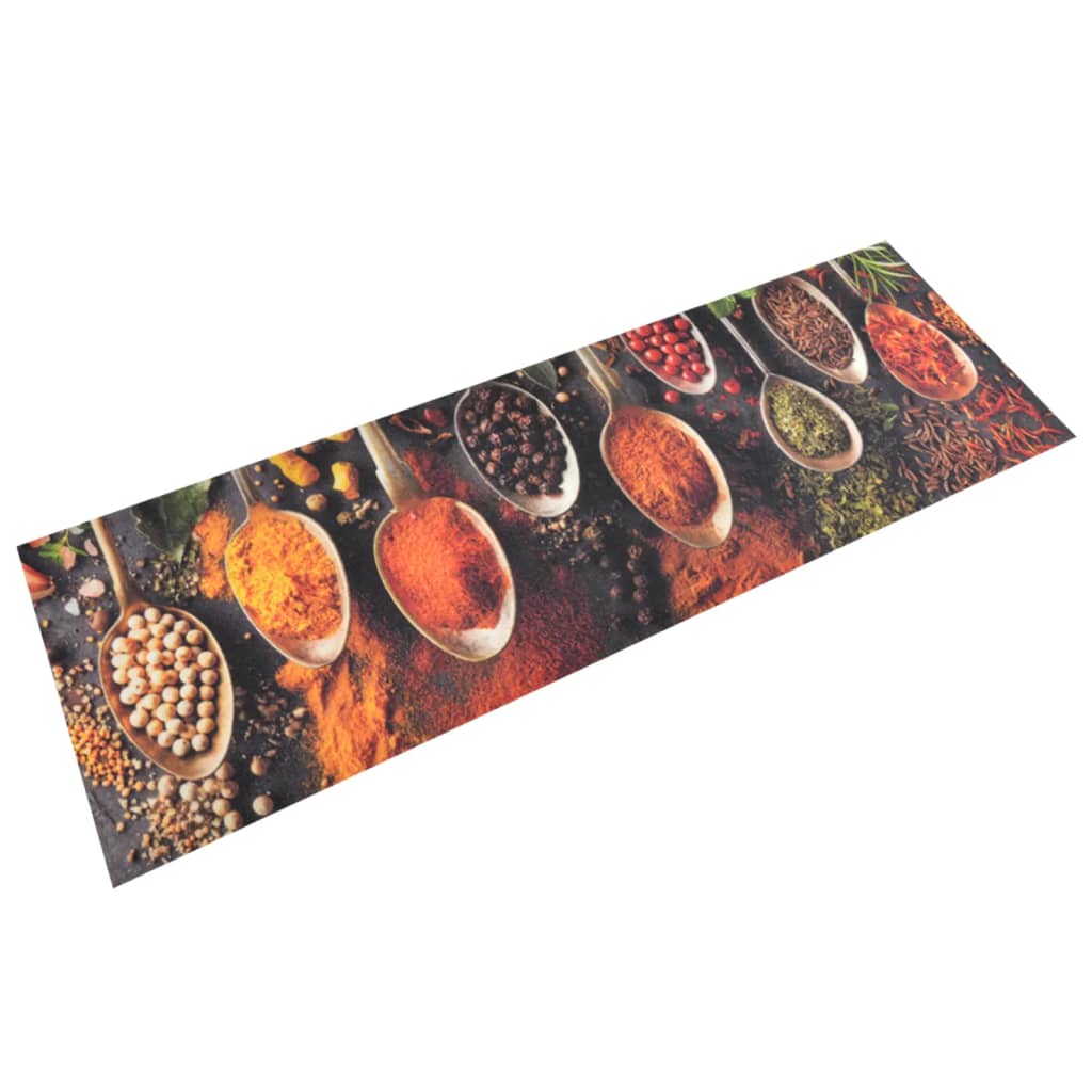 vidaXL Keittiön pestävä matto lusikka ja mausteet 60×180 cm sametti