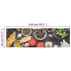 Kuchyňský koberec omyvatelný Víno a jídlo 45 x 150 cm samet - obrázek 5
