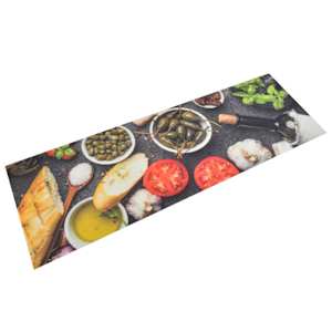 Kuchyňský koberec omyvatelný Víno a jídlo 60 x 180 cm samet - obrázek 1