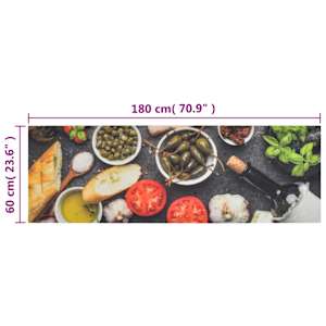 Kuchyňský koberec omyvatelný Víno a jídlo 60 x 180 cm samet - obrázek 5