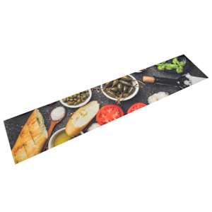 Kuchyňský koberec omyvatelný Víno a jídlo 60 x 300 cm samet