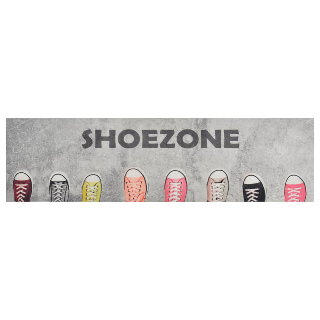 vidaXL Keukenmat wasbaar shoezone-print 45x150 cm fluweel afbeelding