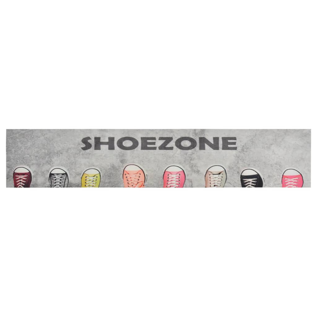 vidaXL Keukenmat wasbaar shoezone-print 60x300 cm fluweel afbeelding
