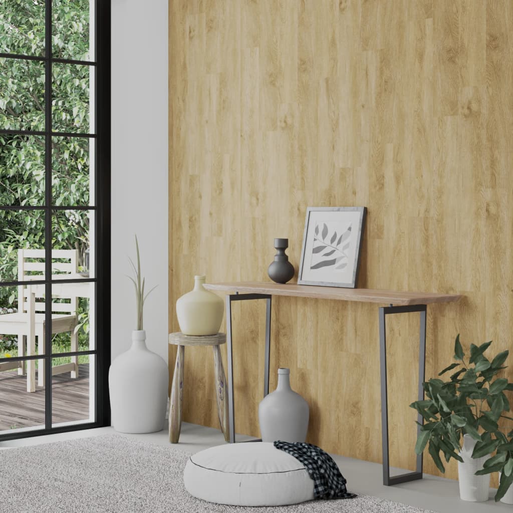 vidaXL Panouri de perete aspect lemn, maro, 4,12 m², PVC