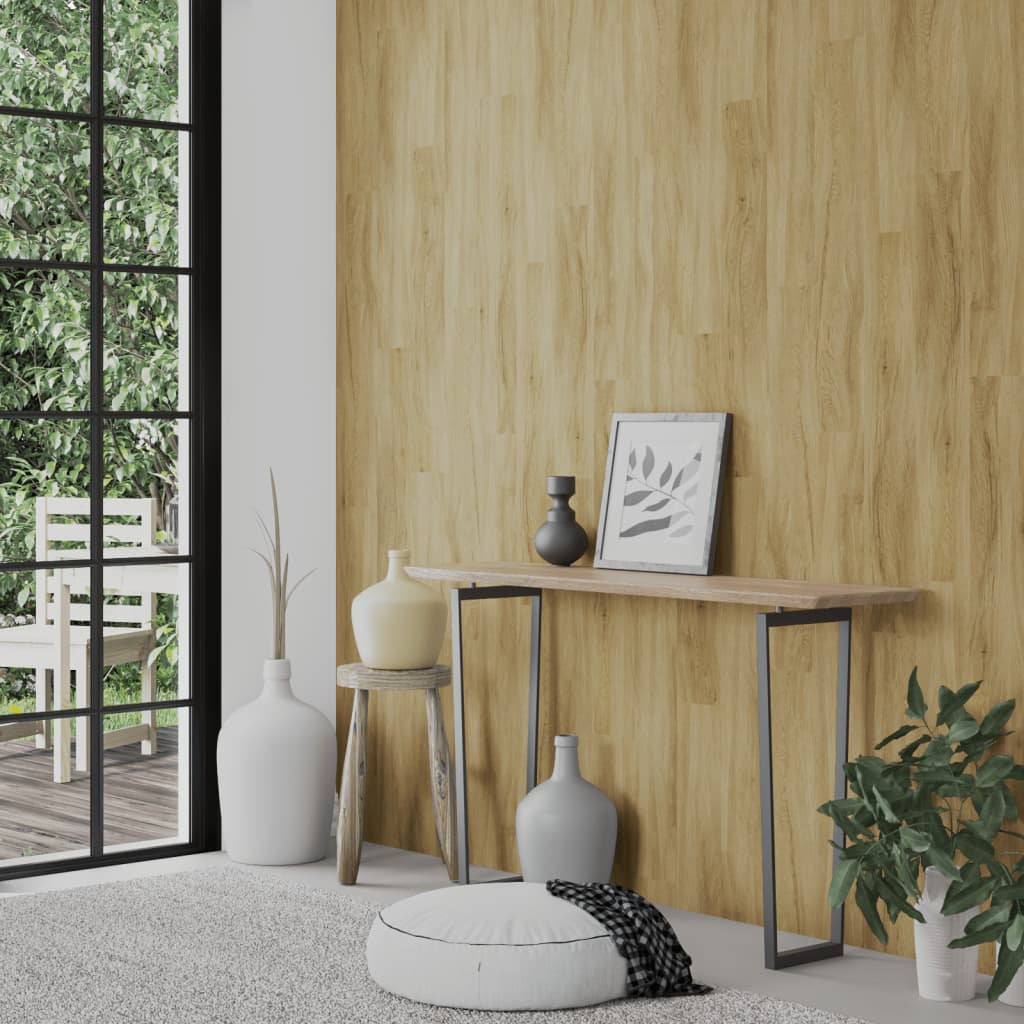 vidaXL Panouri de perete aspect lemn, maro, 4,12 m², PVC