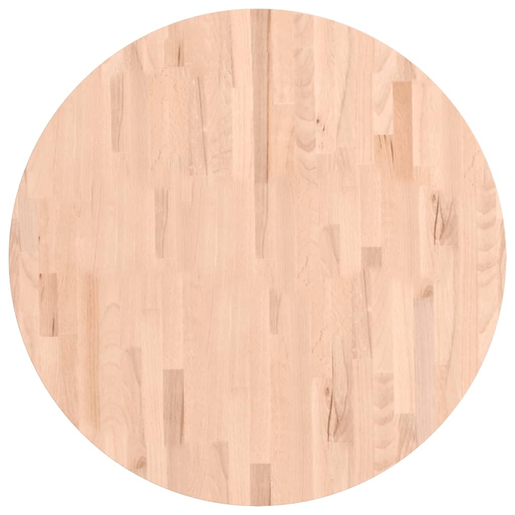 vidaXL Tafelblad rond Ø80x4 cm massief beukenhout bruin, foto 3