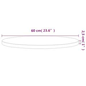 Stolní deska Ø 60 x 2,5 cm kulatá masivní bukové dřevo - obrázek 4