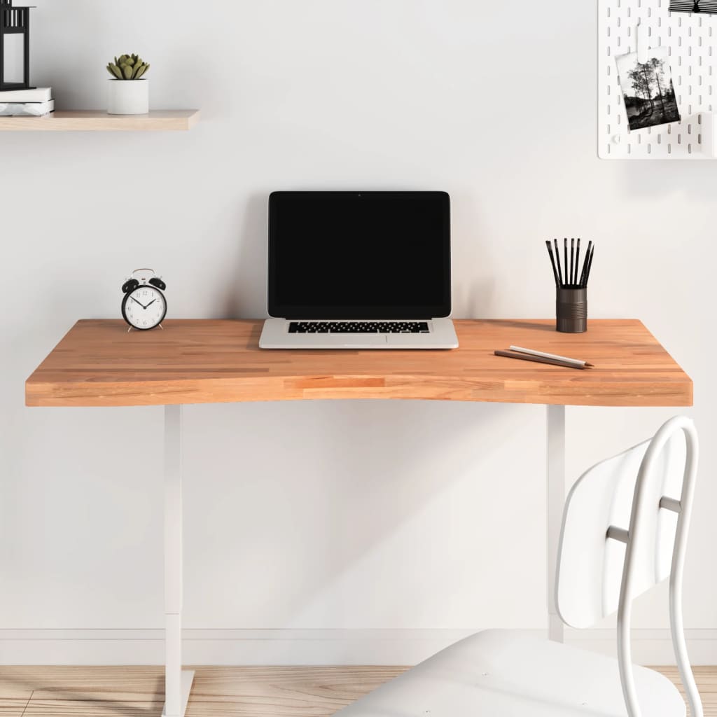 vidaXL skrivebordsplade 110x(50-55)x4 cm massivt bøgetræ