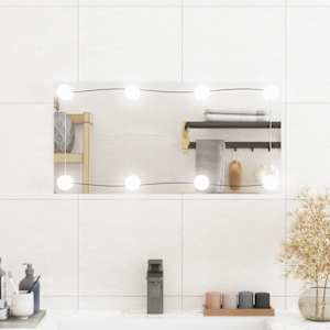 Stensko ogledalo z LED lučmi 30x60 cm stekleno pravokotno