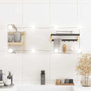 Stensko ogledalo z LED lučmi 30x80 cm stekleno pravokotno