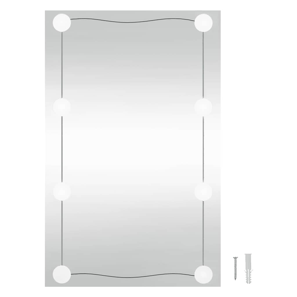Nástěnné zrcadlo s LED osvětlením 40 x 60 cm sklo obdélníkové - obrázek 15