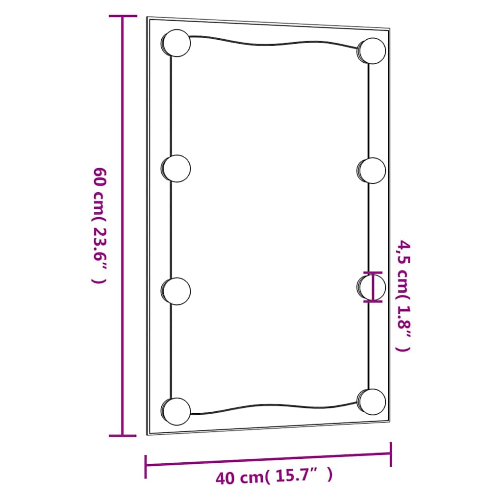 Nástěnné zrcadlo s LED osvětlením 40 x 60 cm sklo obdélníkové - obrázek 16