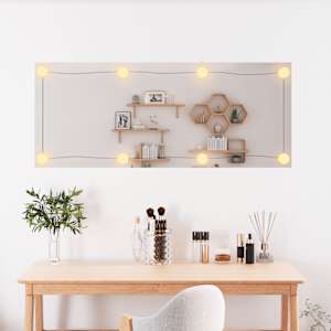 Nástěnné zrcadlo s LED osvětlením 40 x 100 cm sklo obdélníkové - obrázek 3