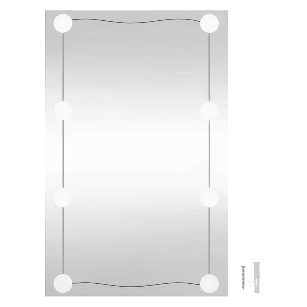 Nástěnné zrcadlo s LED osvětlením 50 x 80 cm sklo obdélníkové - obrázek 15