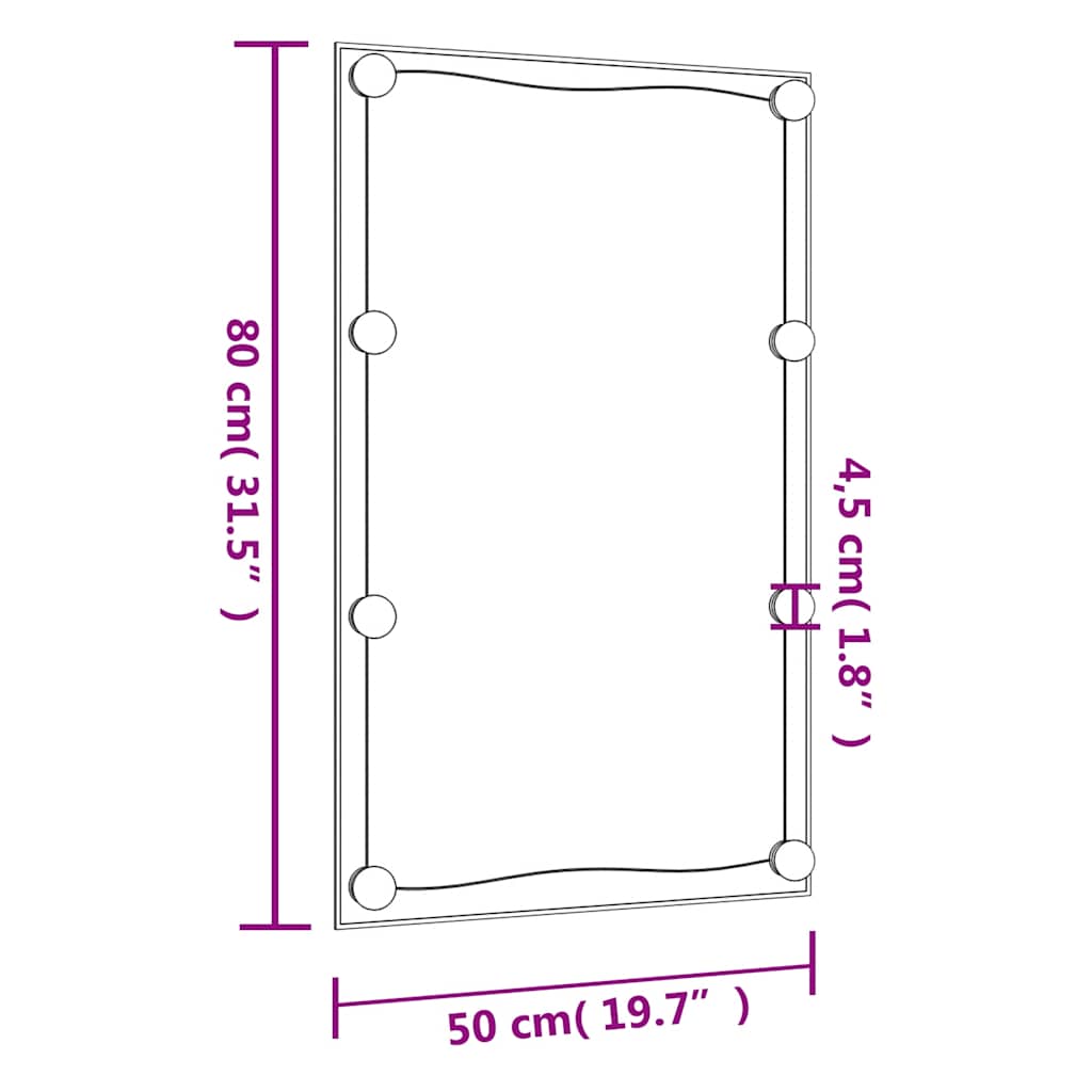 Nástěnné zrcadlo s LED osvětlením 50 x 80 cm sklo obdélníkové - obrázek 16