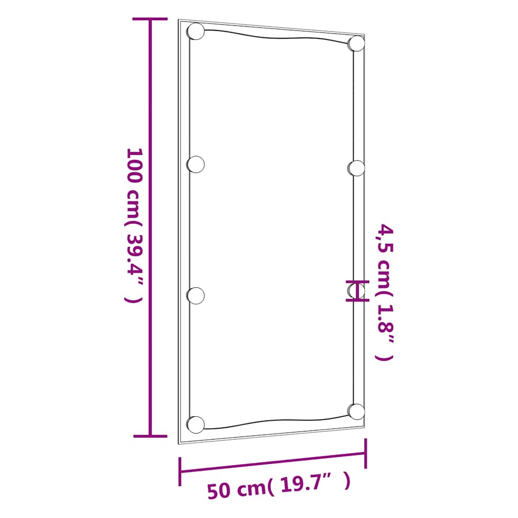 Nástěnné zrcadlo s LED osvětlením 50 x 100 cm sklo obdélníkové - obrázek 16