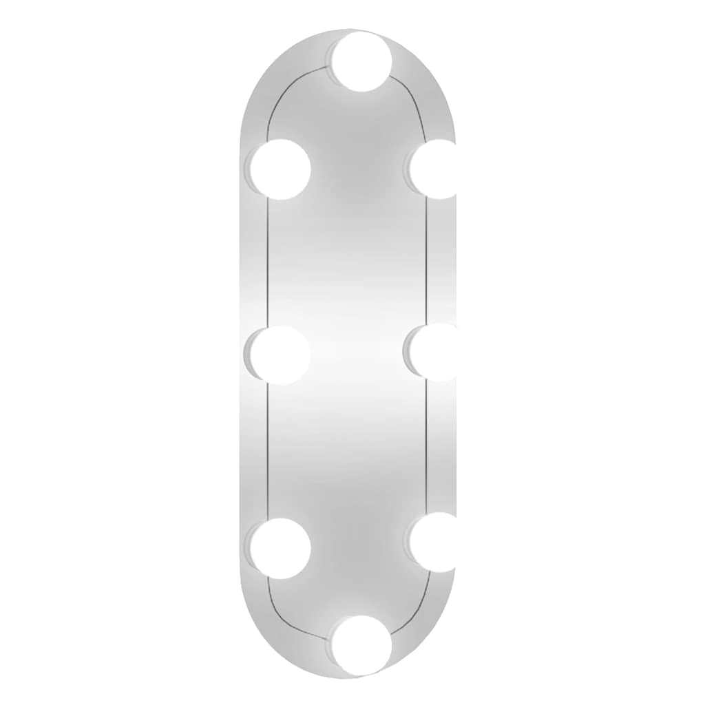 vidaXL Nástěnné zrcadlo s LED osvětlením 15 x 40 cm sklo oválné