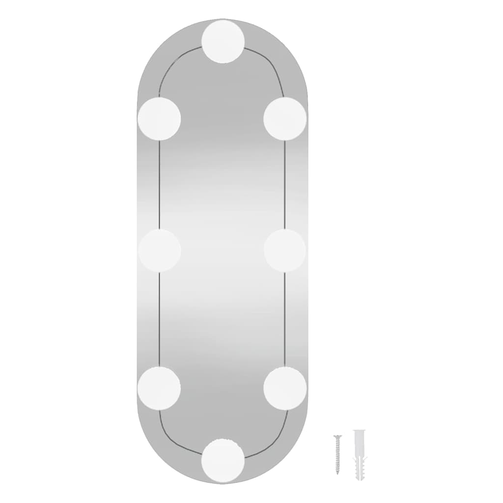 Nástěnné zrcadlo s LED osvětlením 15 x 40 cm sklo oválné - obrázek 15