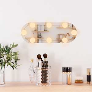Nástěnné zrcadlo s LED osvětlením 15 x 40 cm sklo oválné - obrázek 3