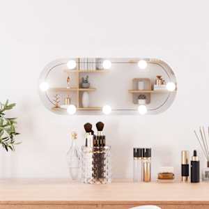 Stensko ogledalo z LED lučkami 20x50 cm stekleno ovalno