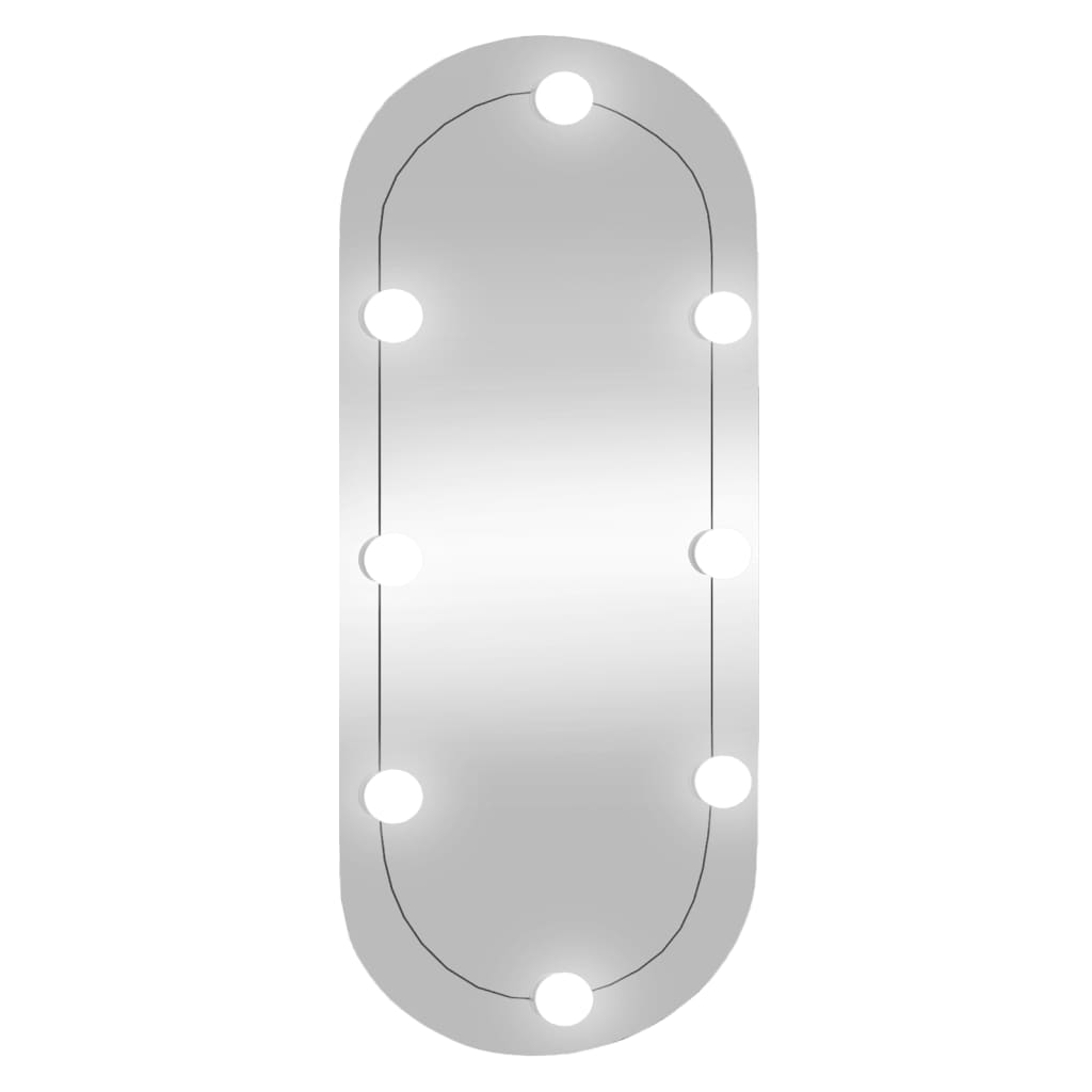 Oglindă de perete cu lumini LED 35x80 cm oval sticlă