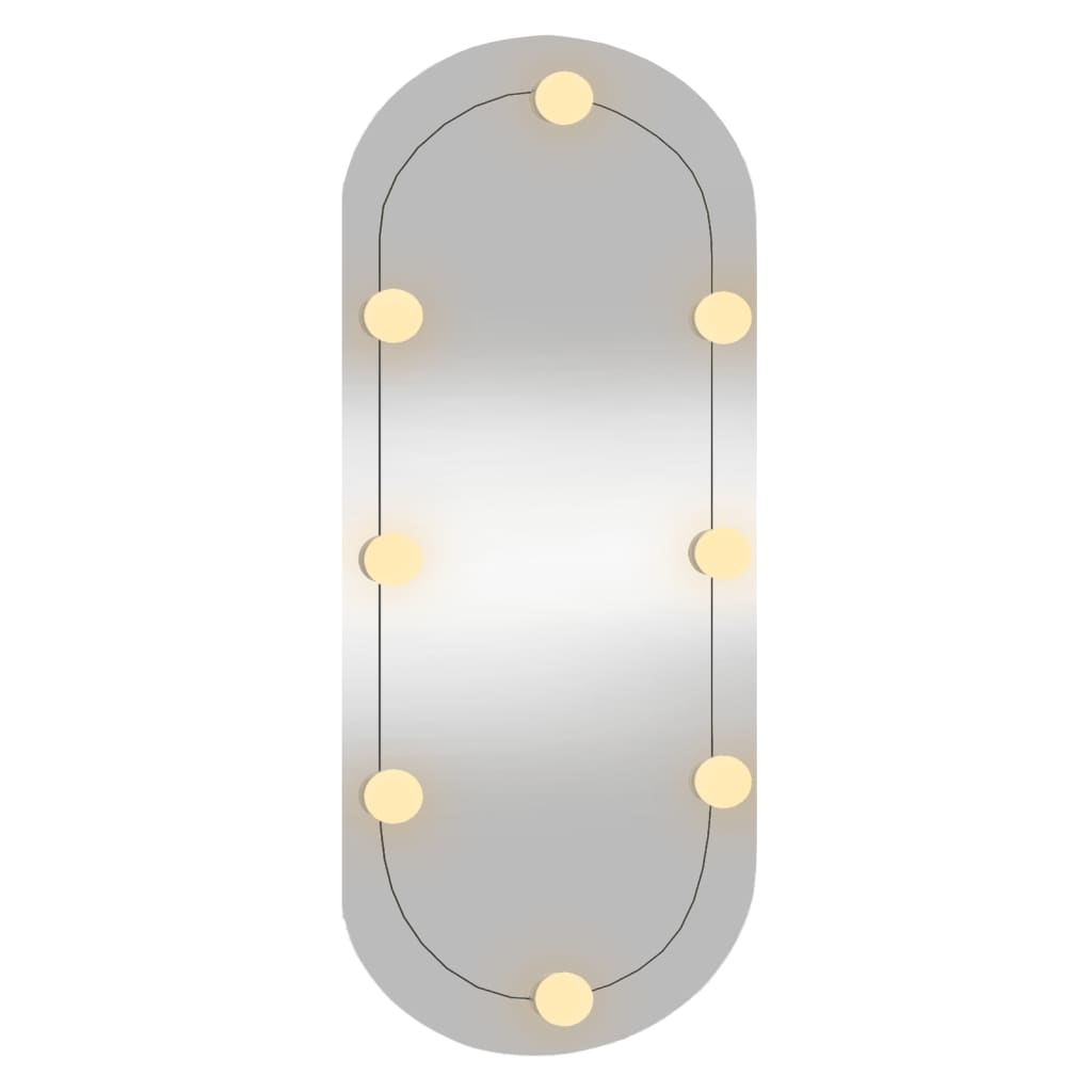 Oglindă de perete cu lumini LED 35x80 cm oval sticlă