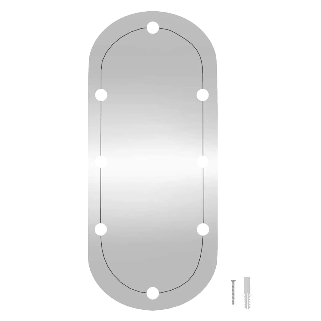 Nástěnné zrcadlo s LED osvětlením 45 x 100 cm sklo oválné - obrázek 15