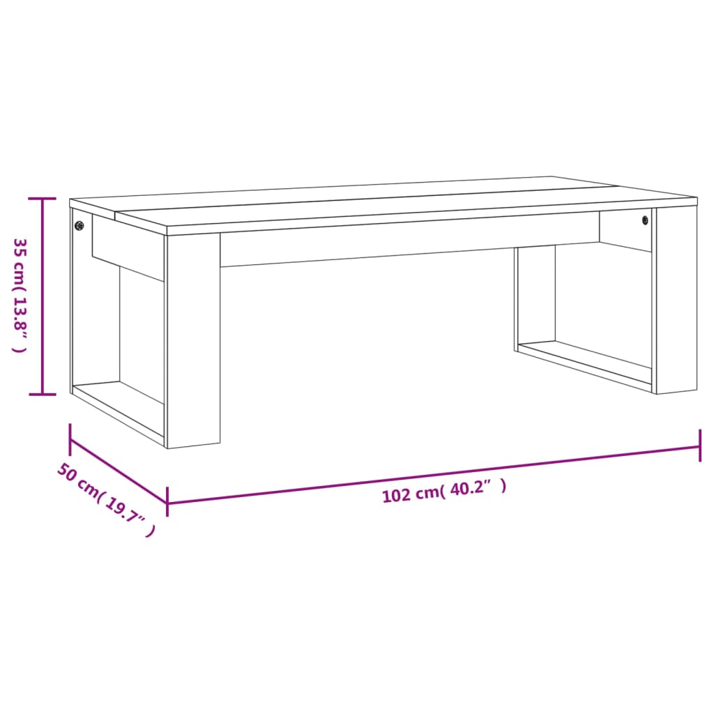 Masuta de cafea vidaXL, gri beton, 102x50x35 cm, lemn prelucrat, 9.1 Kg 2 8720845920289 g en hd 7