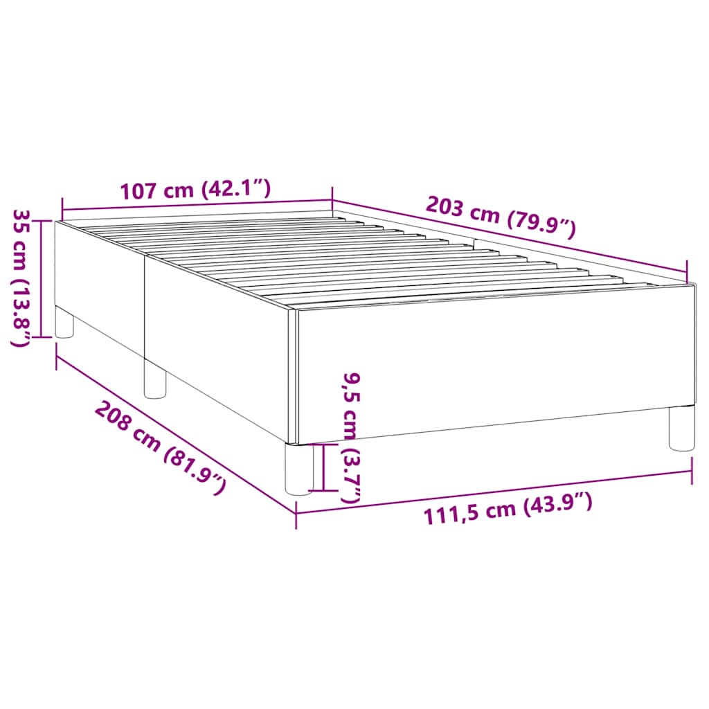 vidaXL Bettgestell ohne Matratze Schwarz Kingsize Single Samt – Bild 9