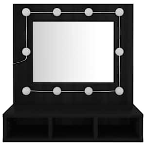 Zrcadlová skříňka s LED černá 60 x 31,5 x 62 cm - obrázek 7