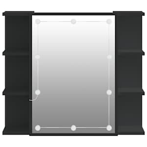 Zrcadlová skříňka s LED černá 70 x 16,5 x 60 cm - obrázek 8