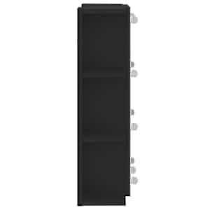Zrcadlová skříňka s LED černá 70 x 16,5 x 60 cm - obrázek 9